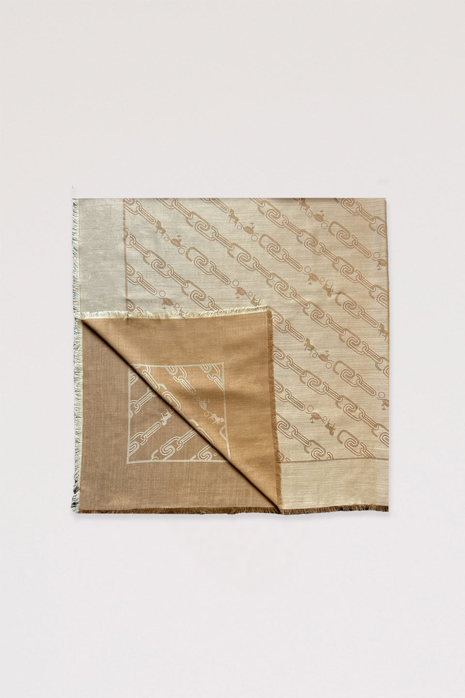 Foulard en laine et soie imprimé chaînes