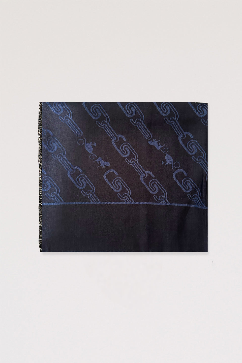 Foulard en laine et soie imprimé chaînes