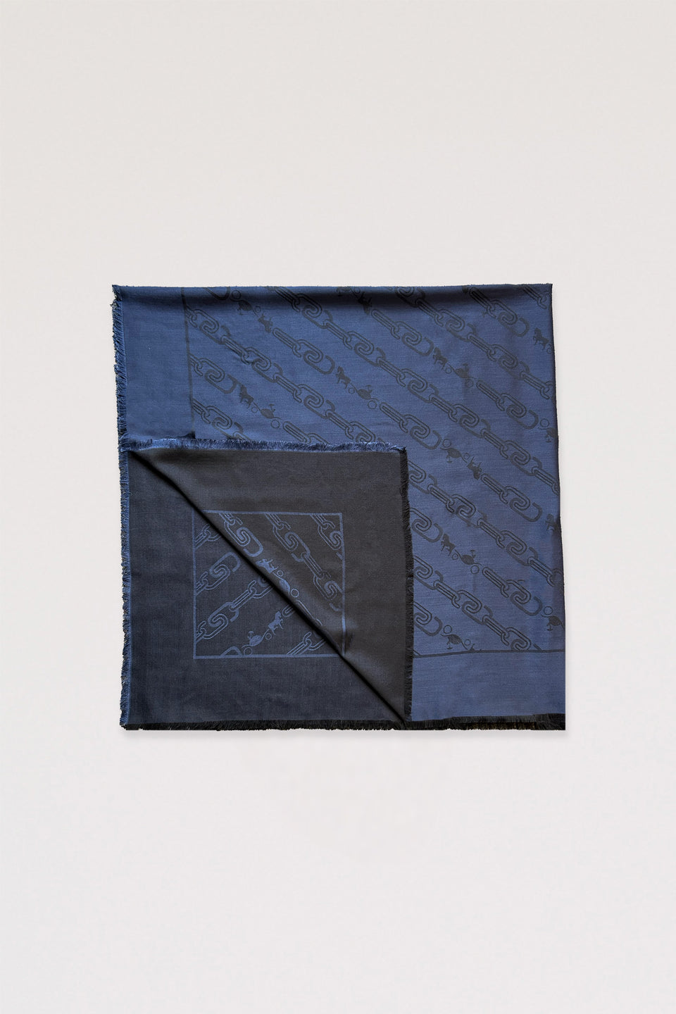 Foulard en laine et soie imprimé chaînes