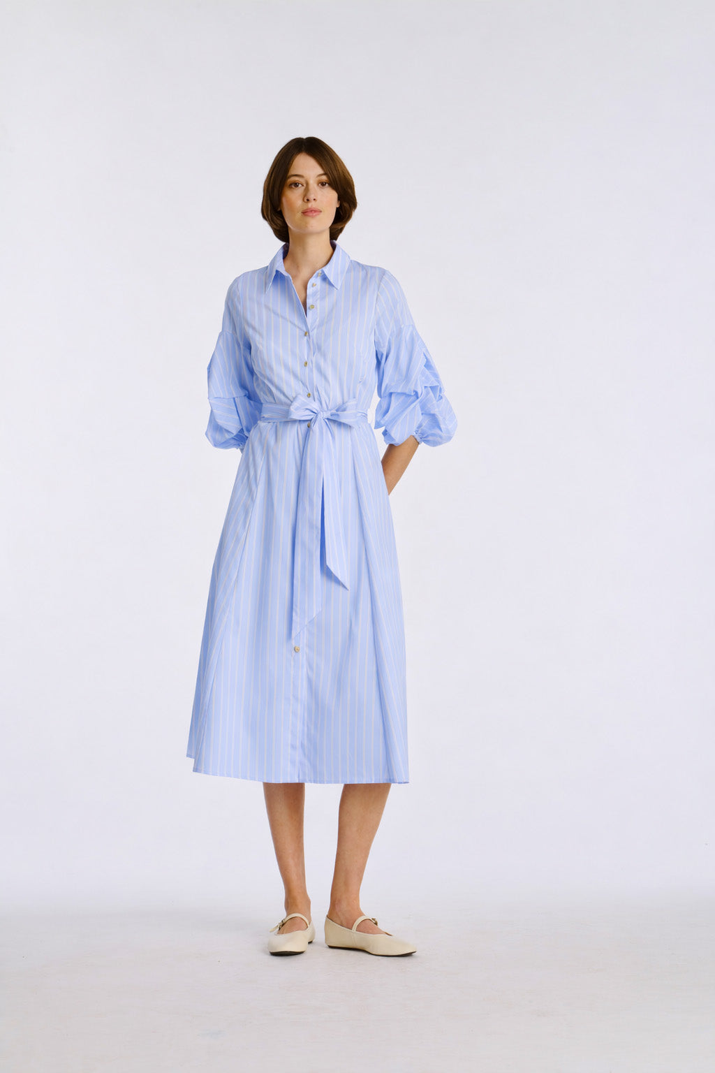 ankle length shirt dress Boden Women's Sarah Cotton Midi Shirt Dress in Brown