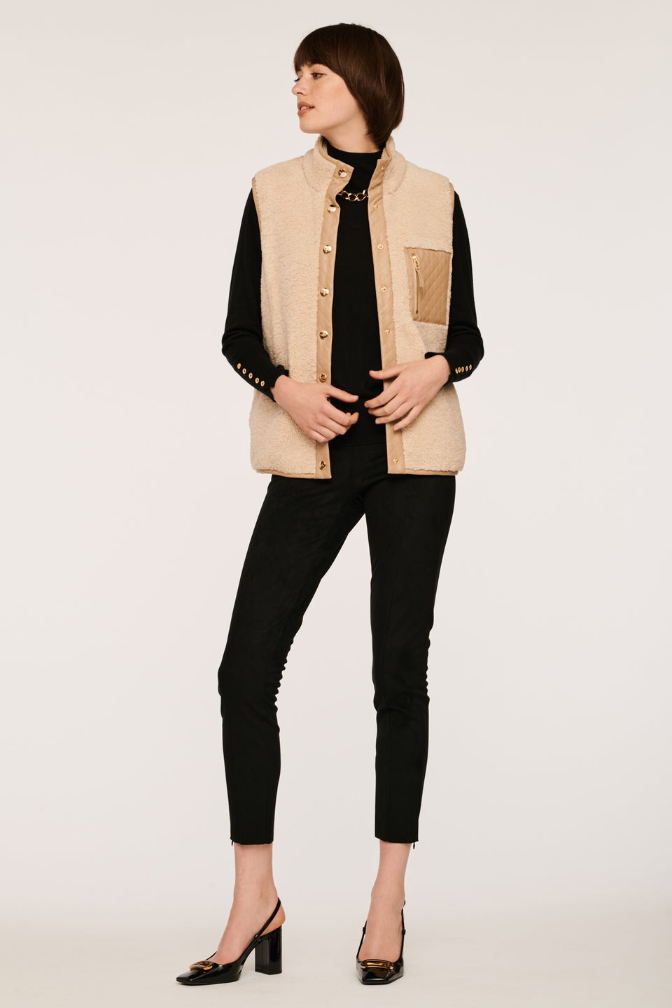 Veste sans manches bi-matière
