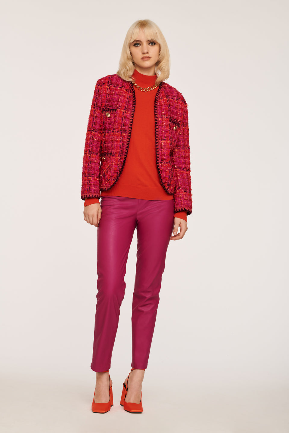 Veste en tweed à galon tressé