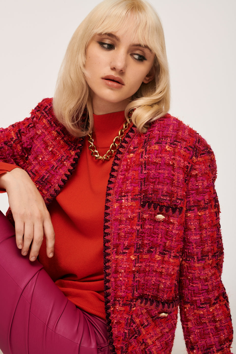 Veste en tweed à galon tressé