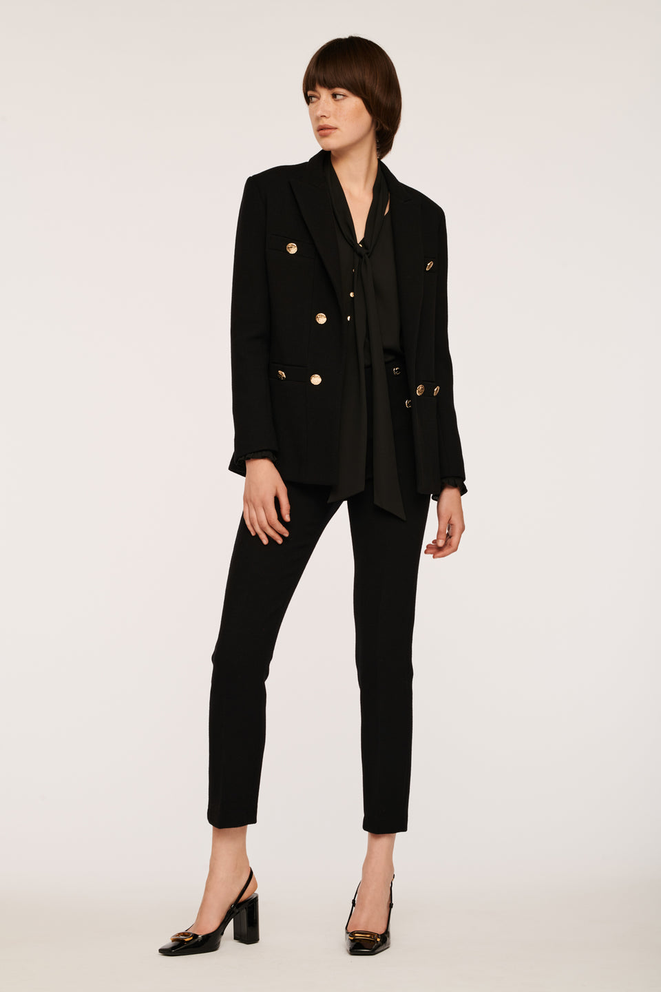 Veste blazer en crêpe de laine