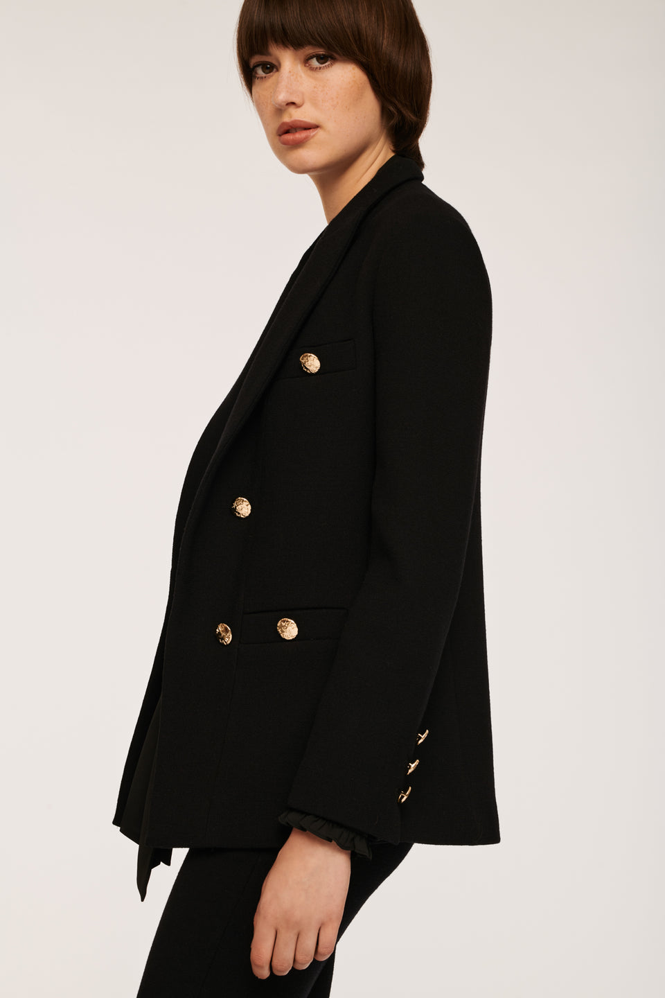 Veste blazer en crêpe de laine
