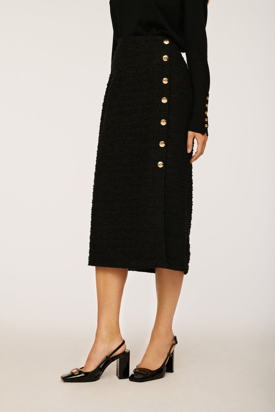Jupe longue en tweed