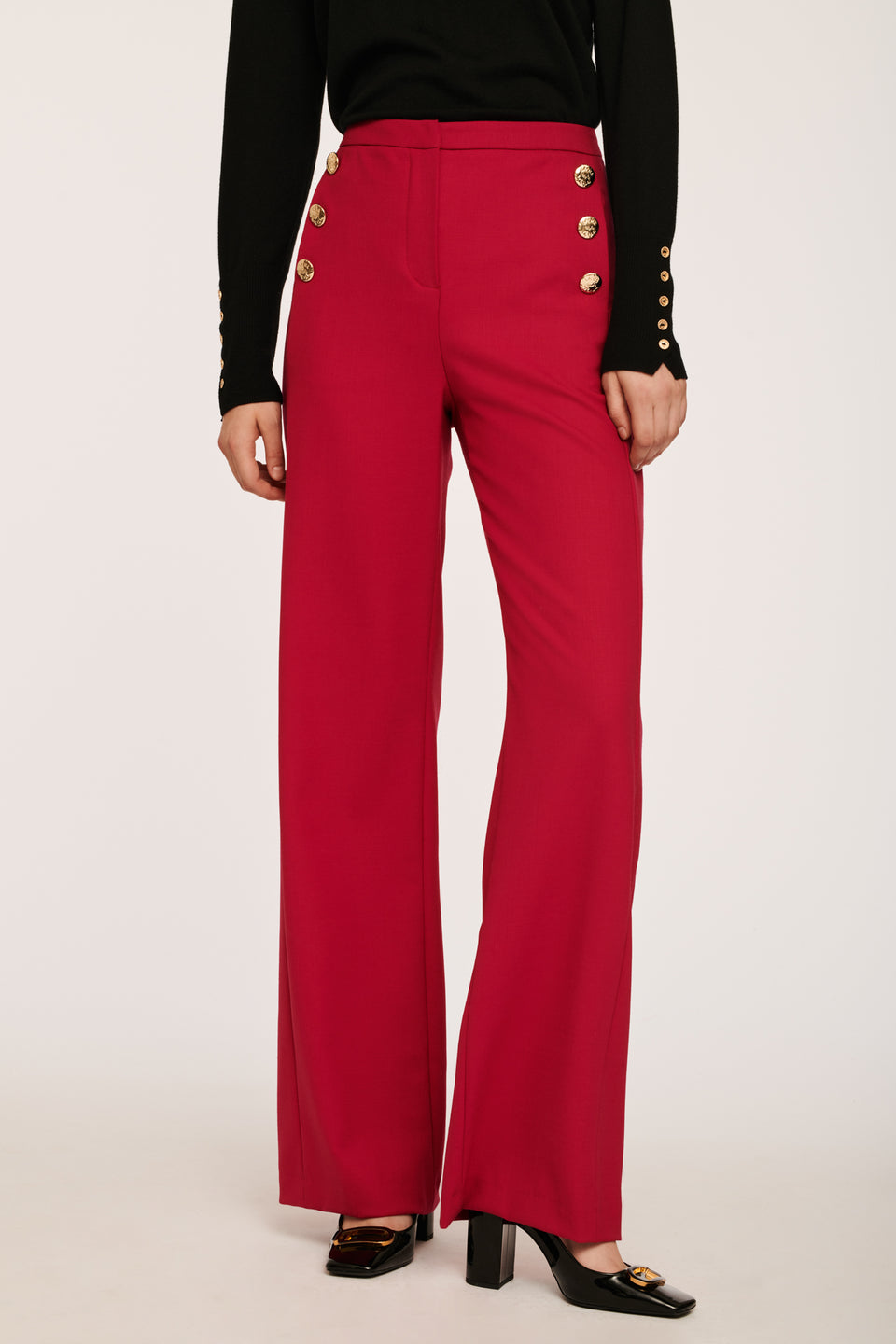 Pantalon à pont en laine