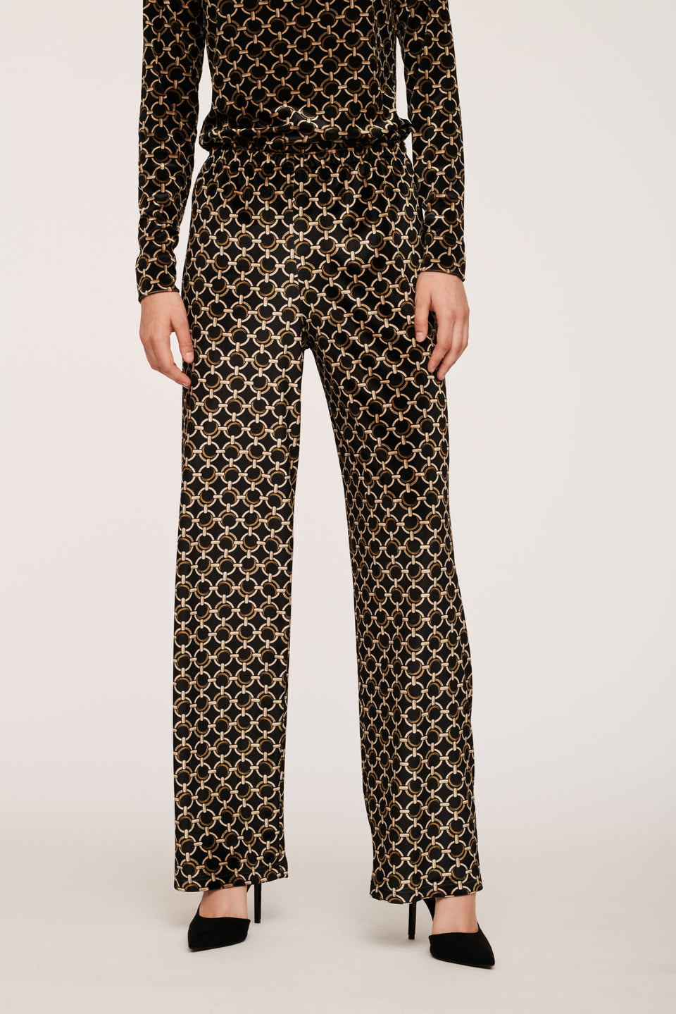 Pantalon en velours imprimé chaîne