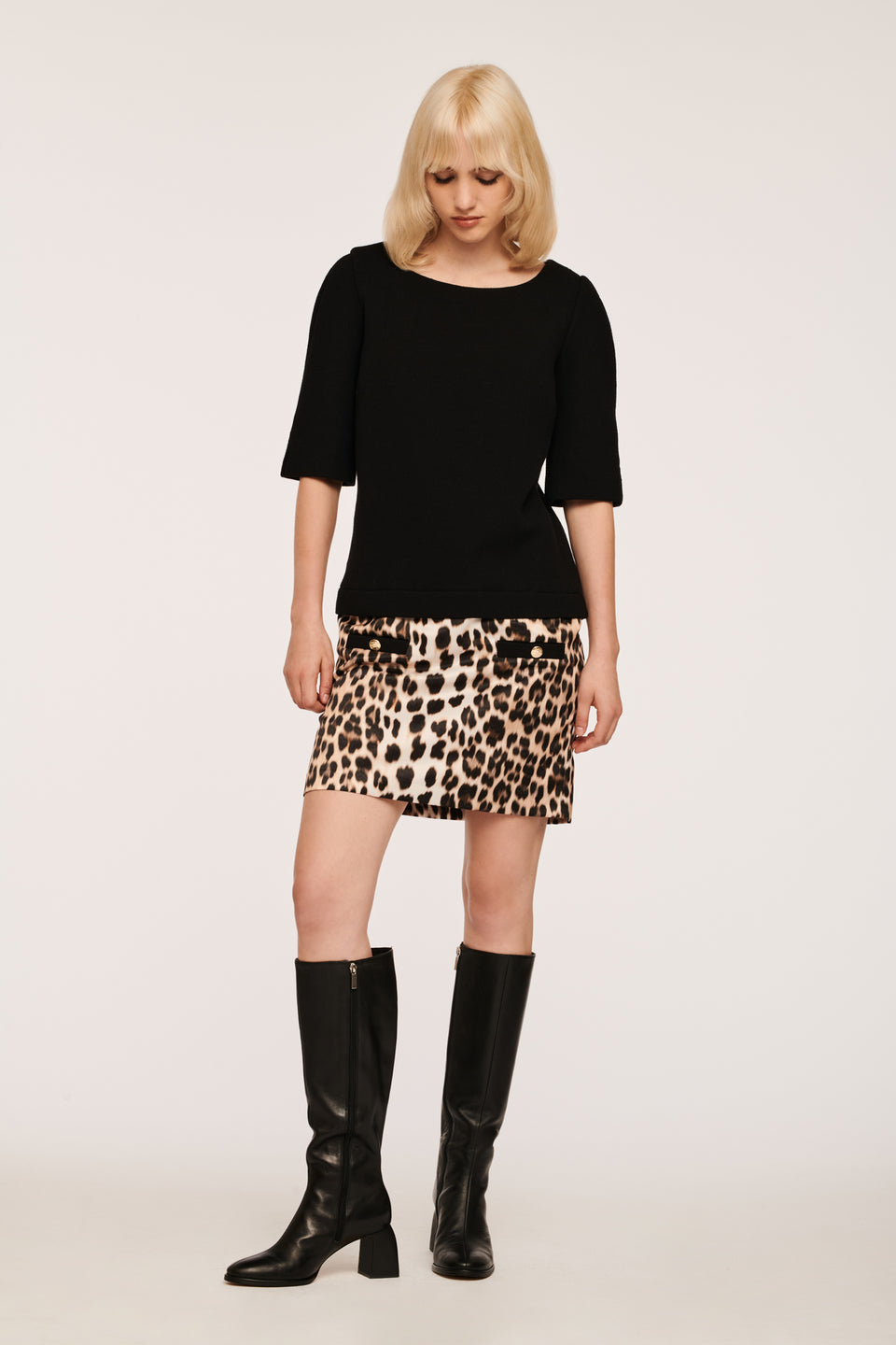 Robe crêpe de laine et imprimé animal