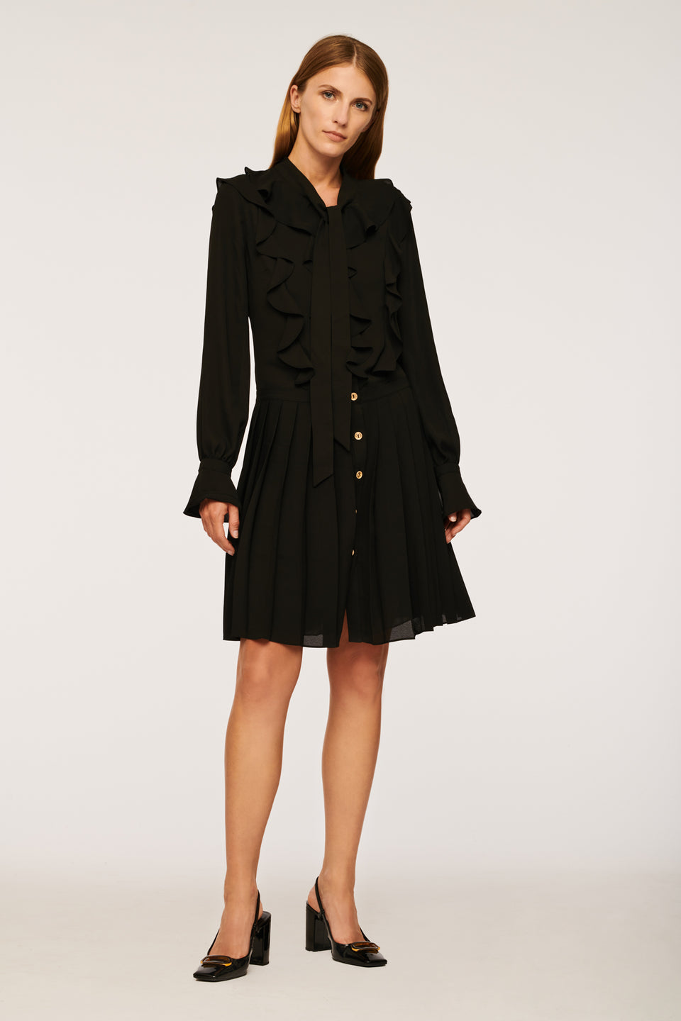 Robe cocktail plissée