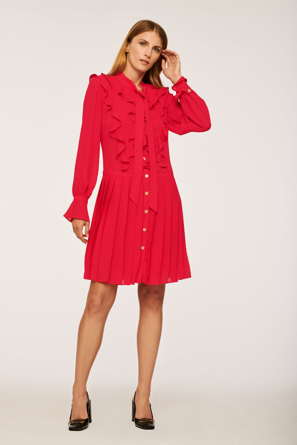 Robe cocktail plissée