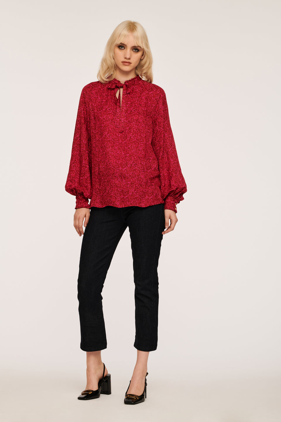 Blouse fluide imprimée cachemire