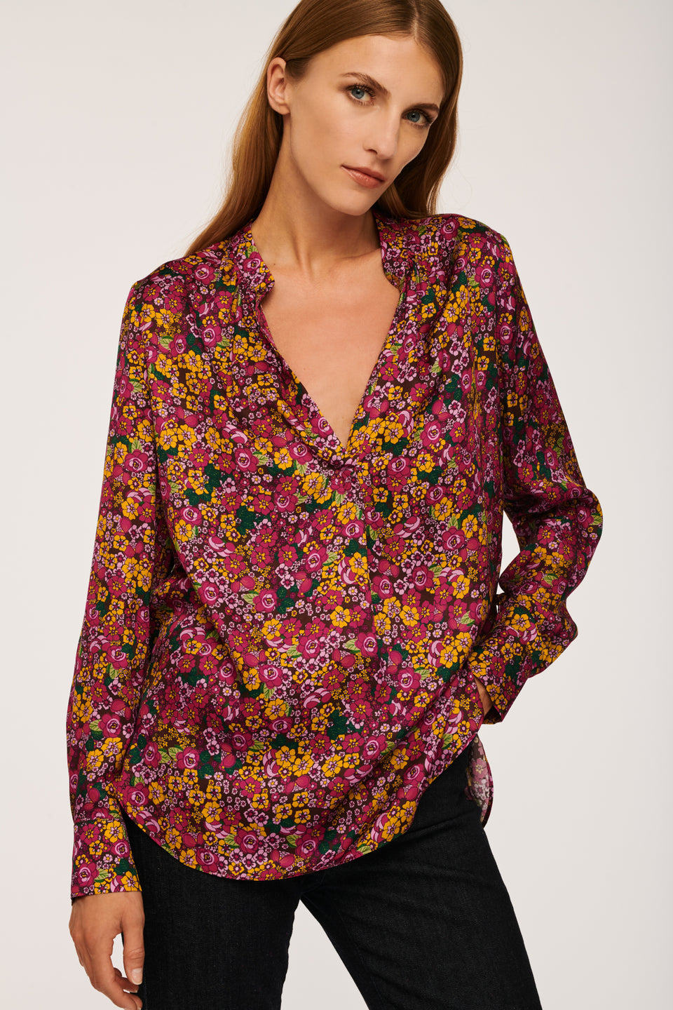 Blouse imprimée petites fleurs multico