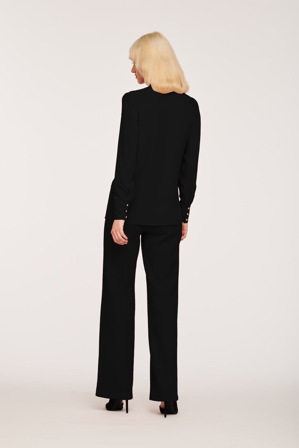 Chemise lavallière plissée