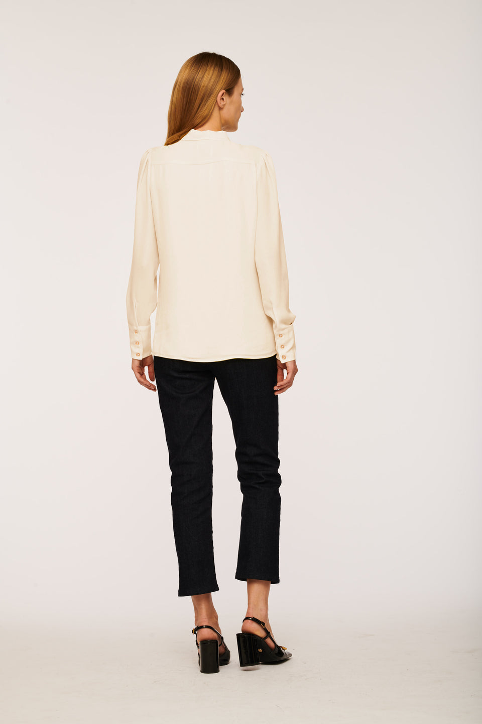 Chemise lavallière plissée
