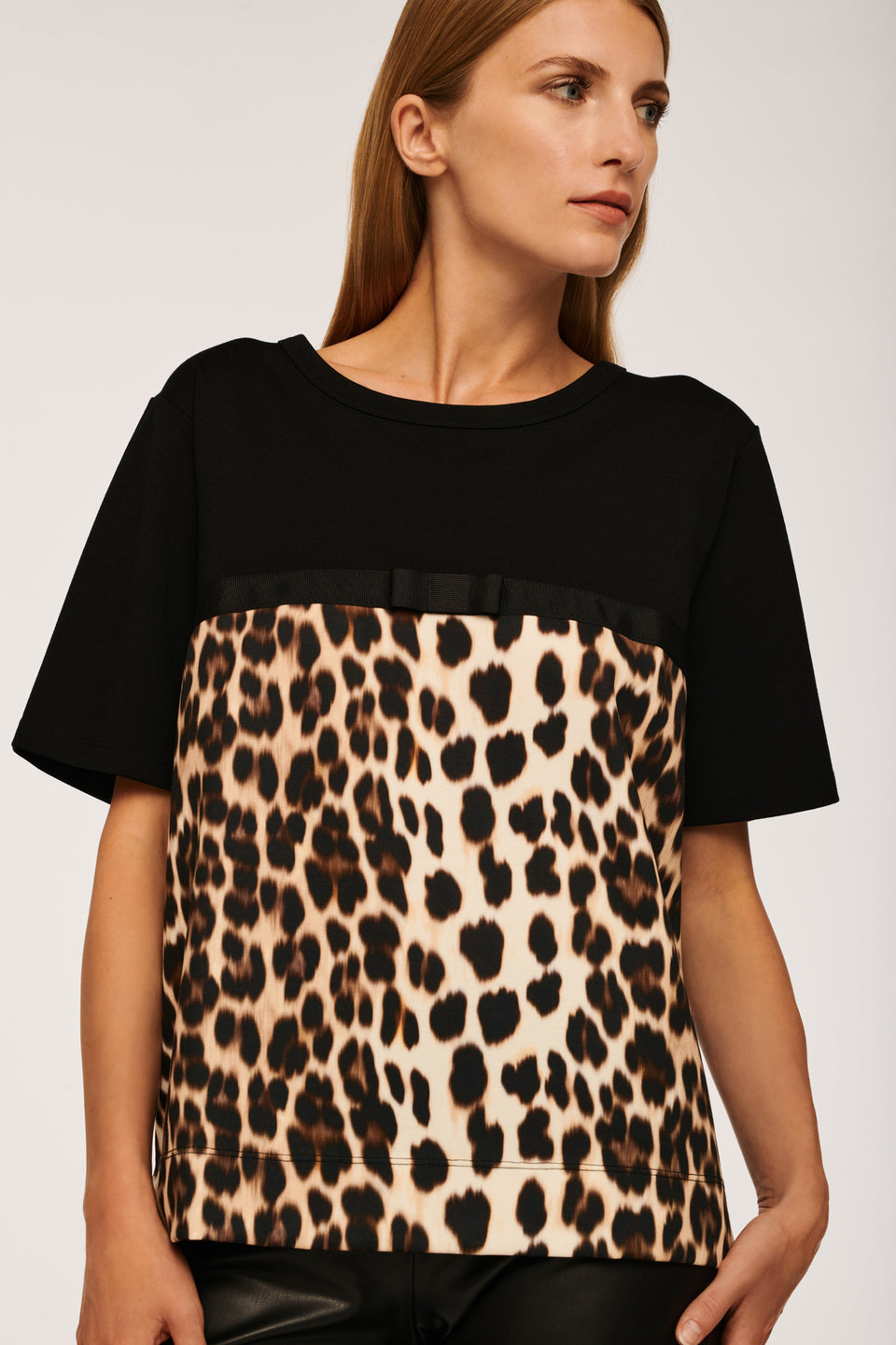 T-shirt bi-matière imprimé animal