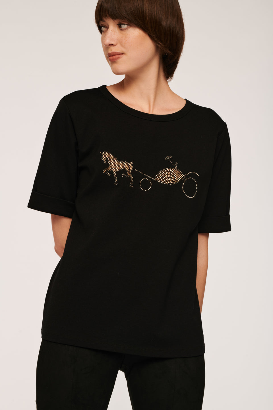 T-shirt logo strass et studs