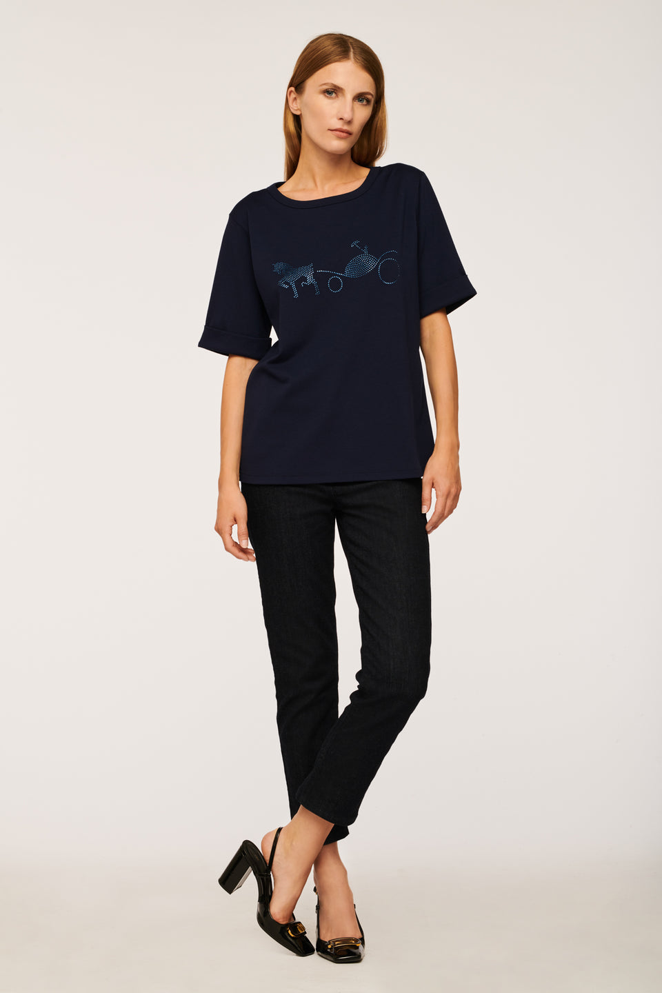 T-shirt logo strass et studs