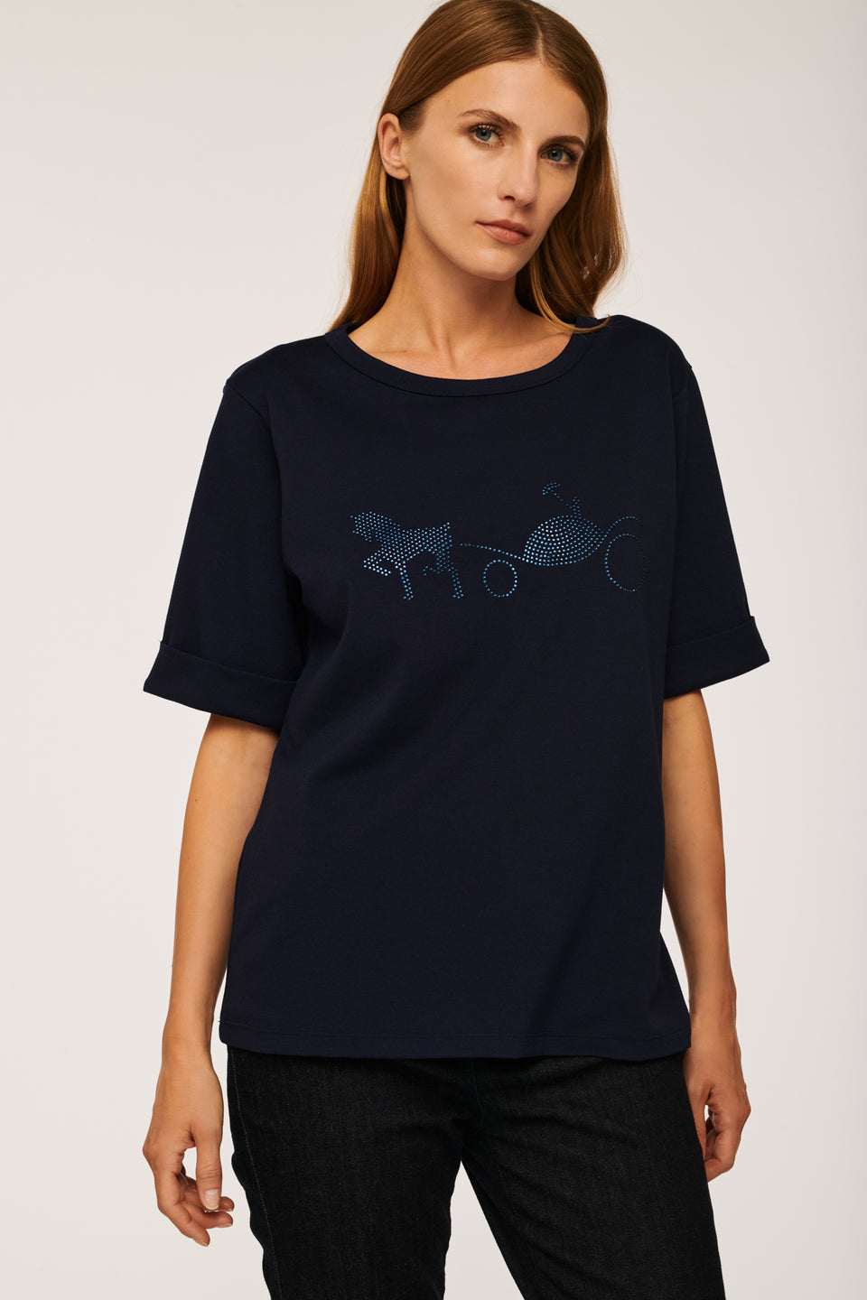 T-shirt logo strass et studs