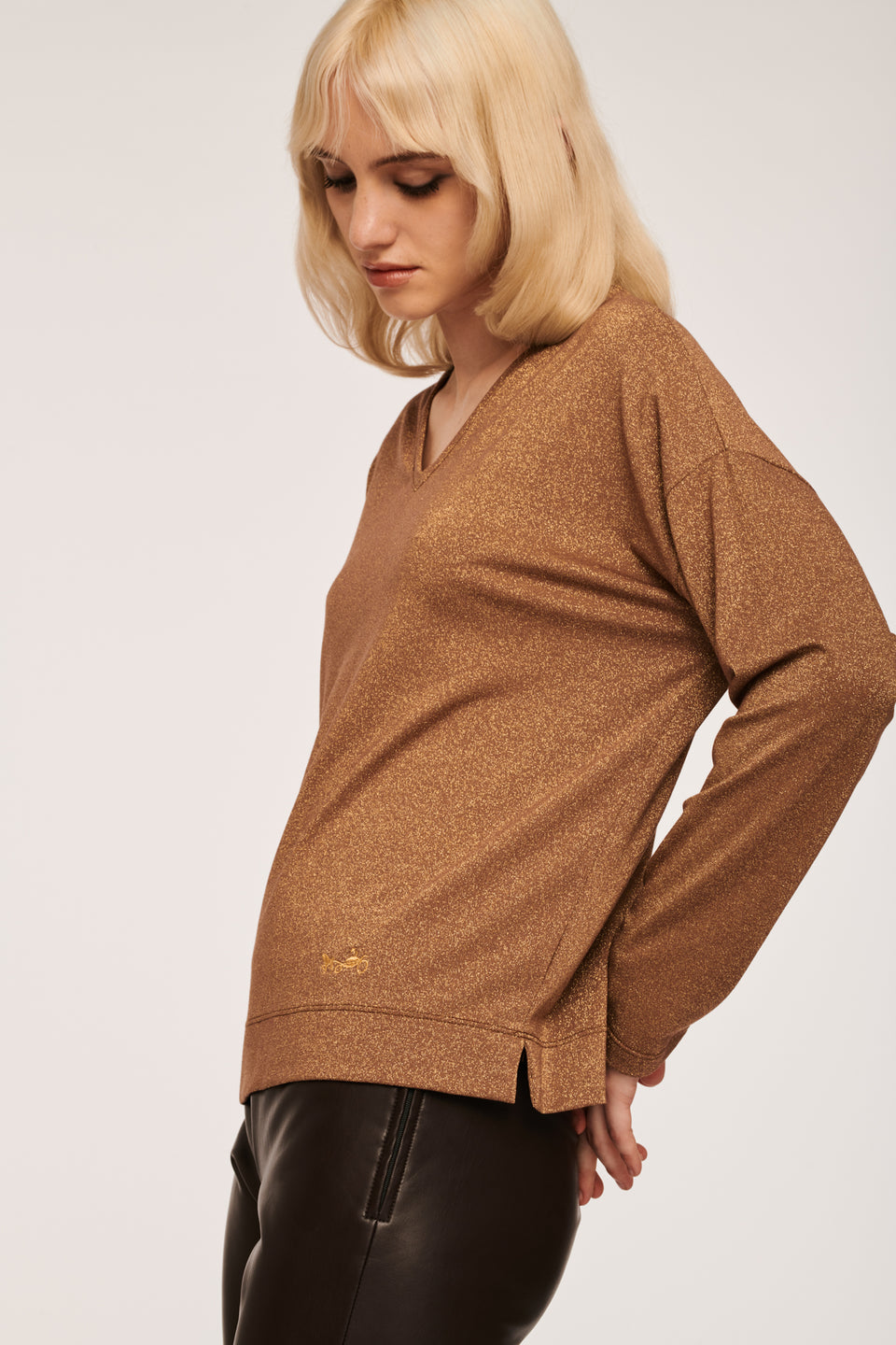 T-shirt lurex manches longues