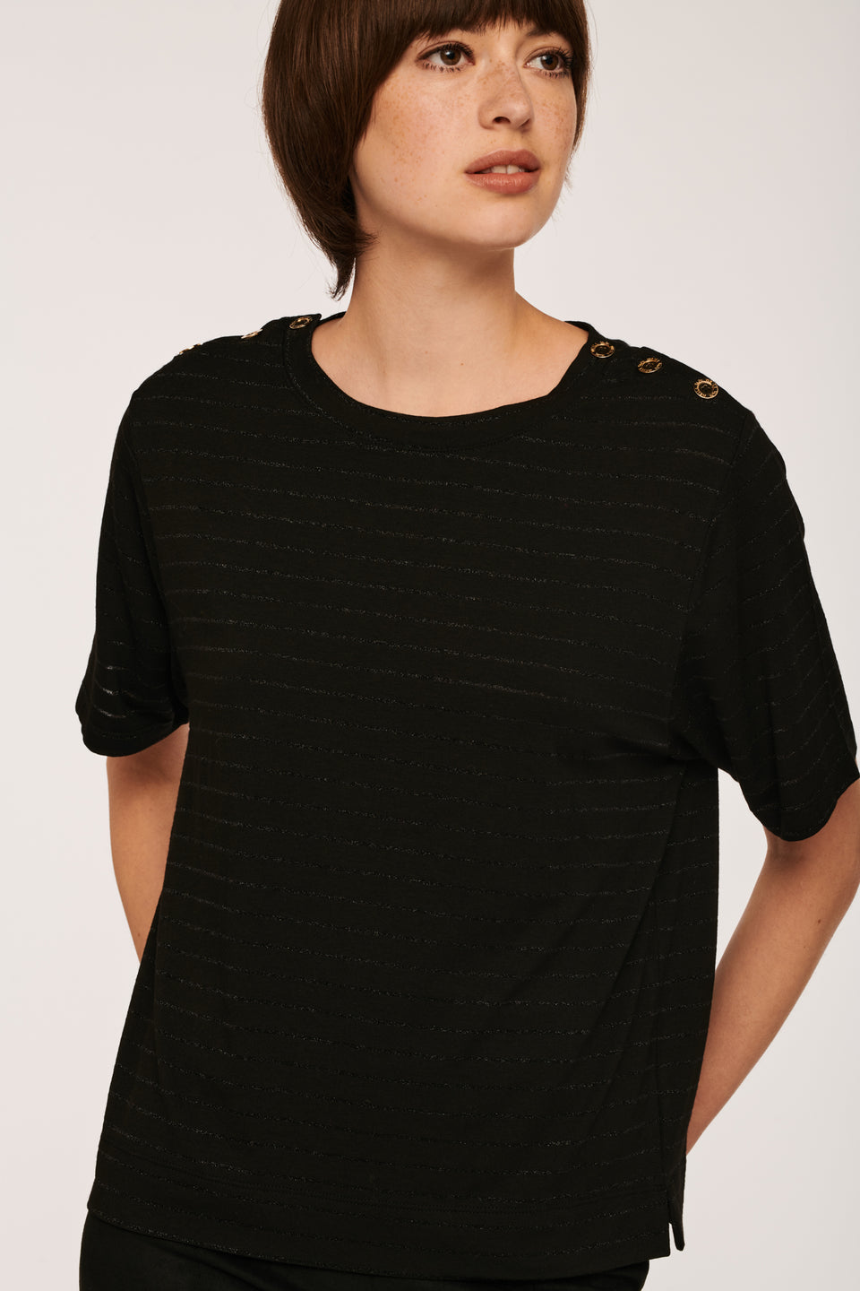 T-shirt à rayures ton sur ton