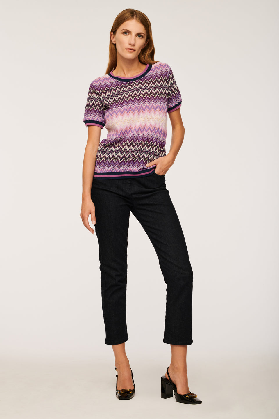 Pull en jersey chevron