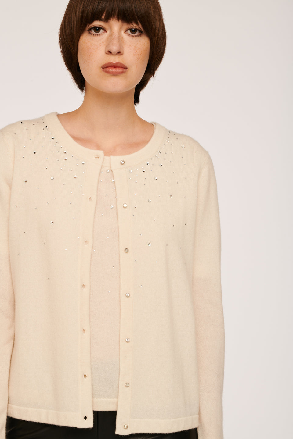 Cardigan à strass en cachemire