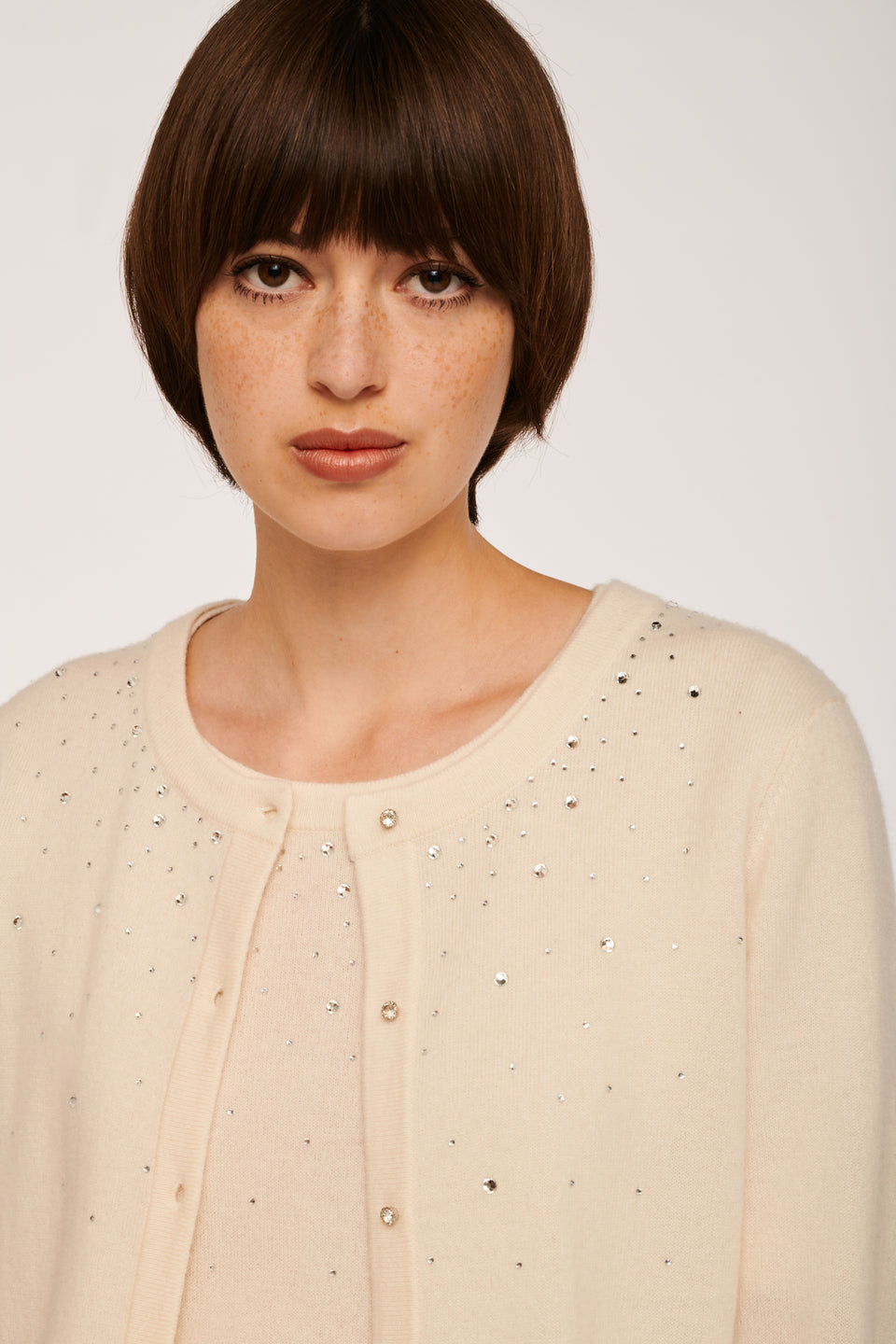 Cardigan à strass en cachemire