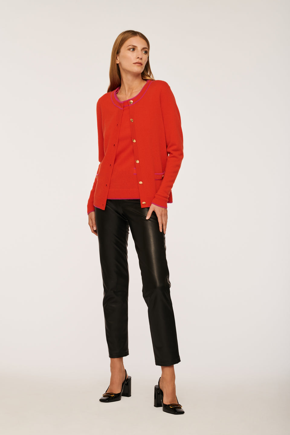 Cardigan bi-color en cachemire