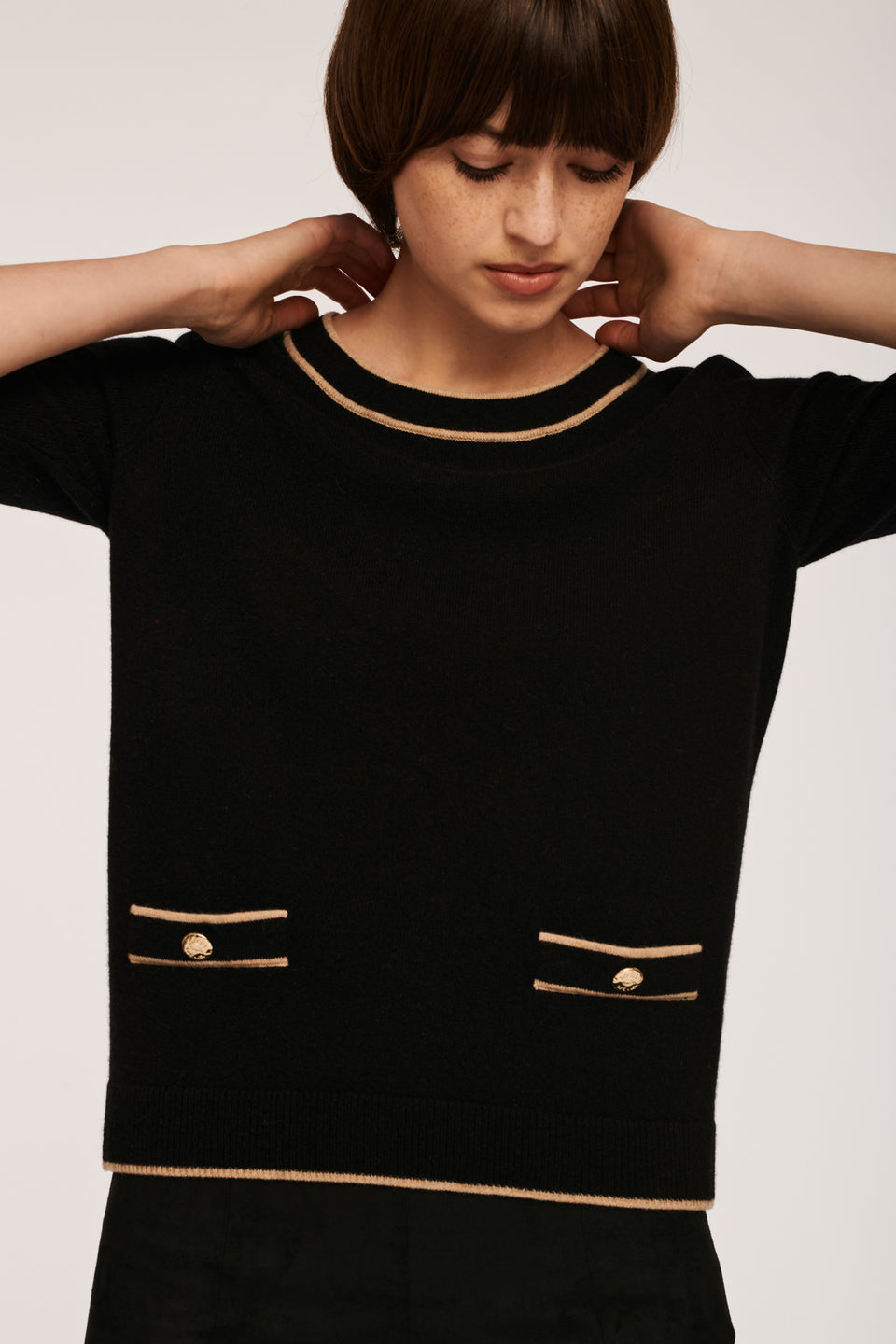 Pull bi-color en cachemire