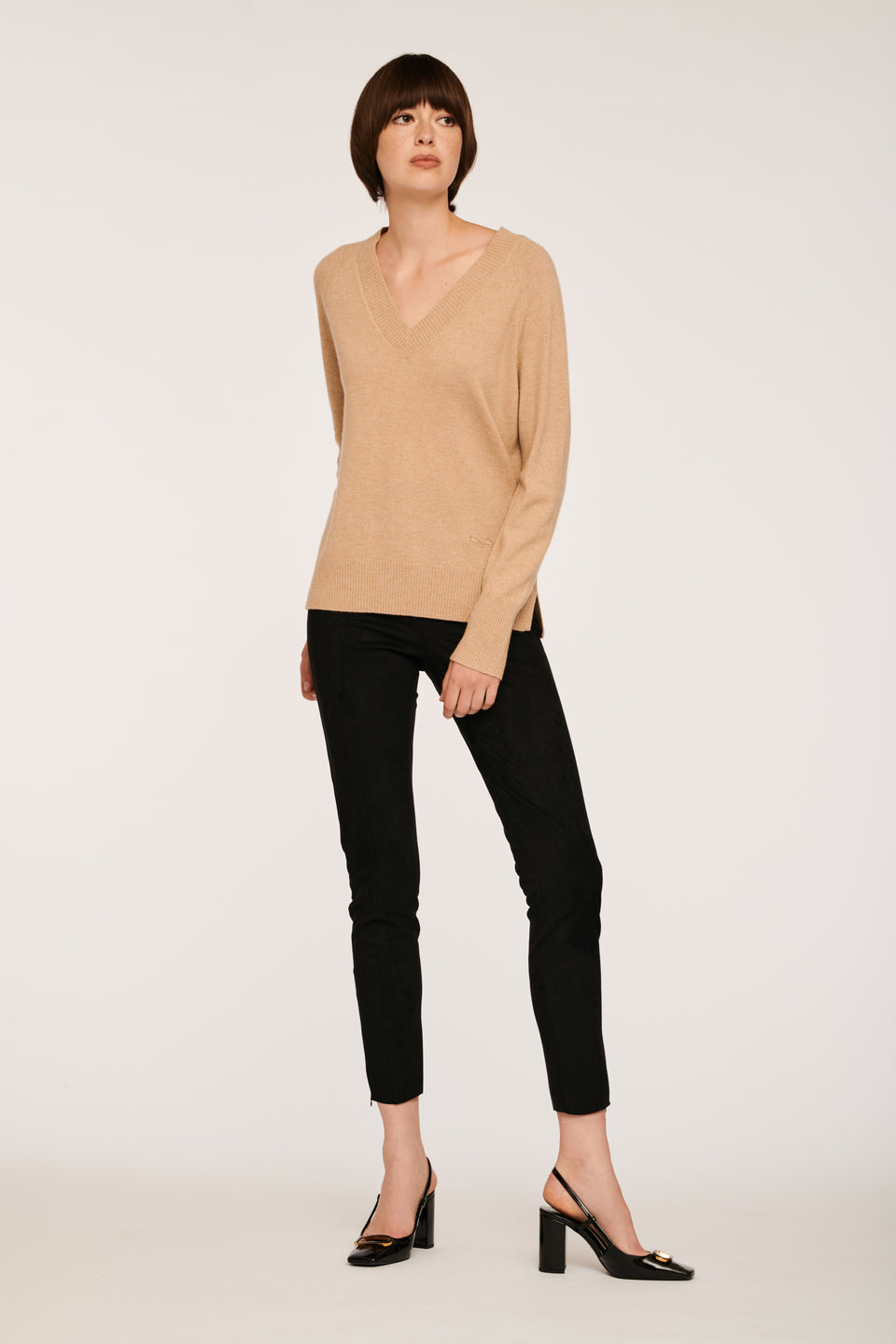 Pull col v en cachemire