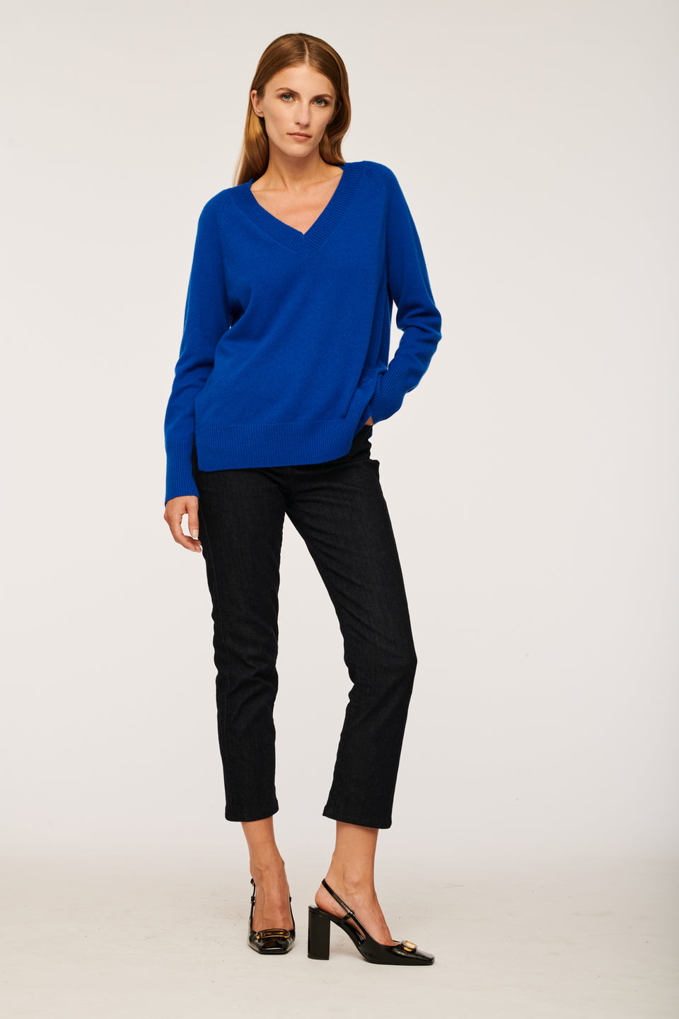 Pull col v en cachemire