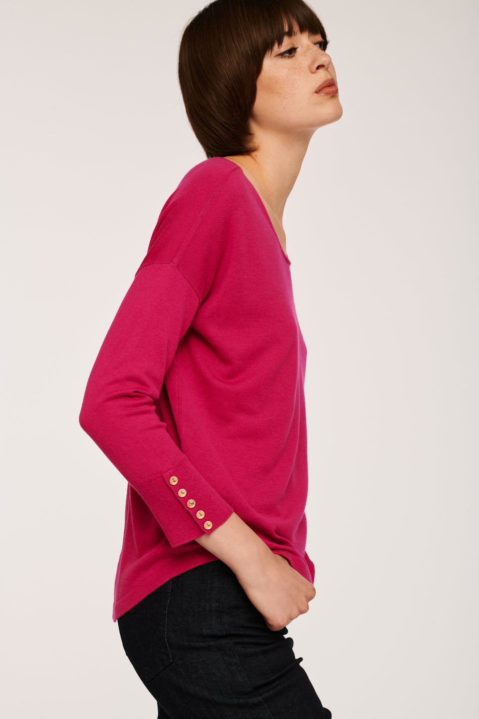 Pull col rond soie et cachemire
