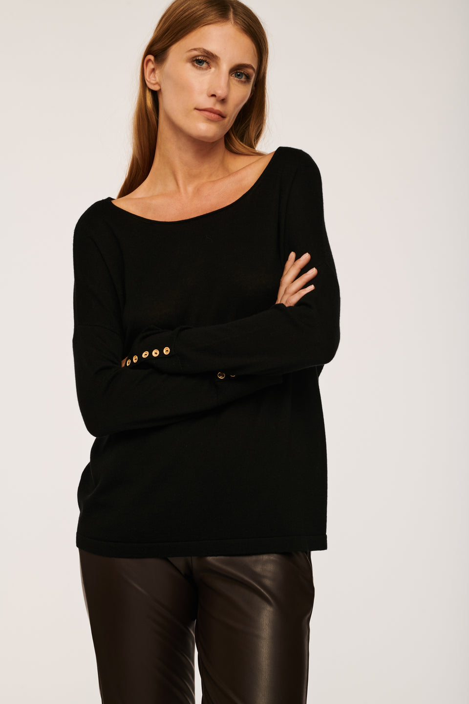 Pull col rond soie et cachemire