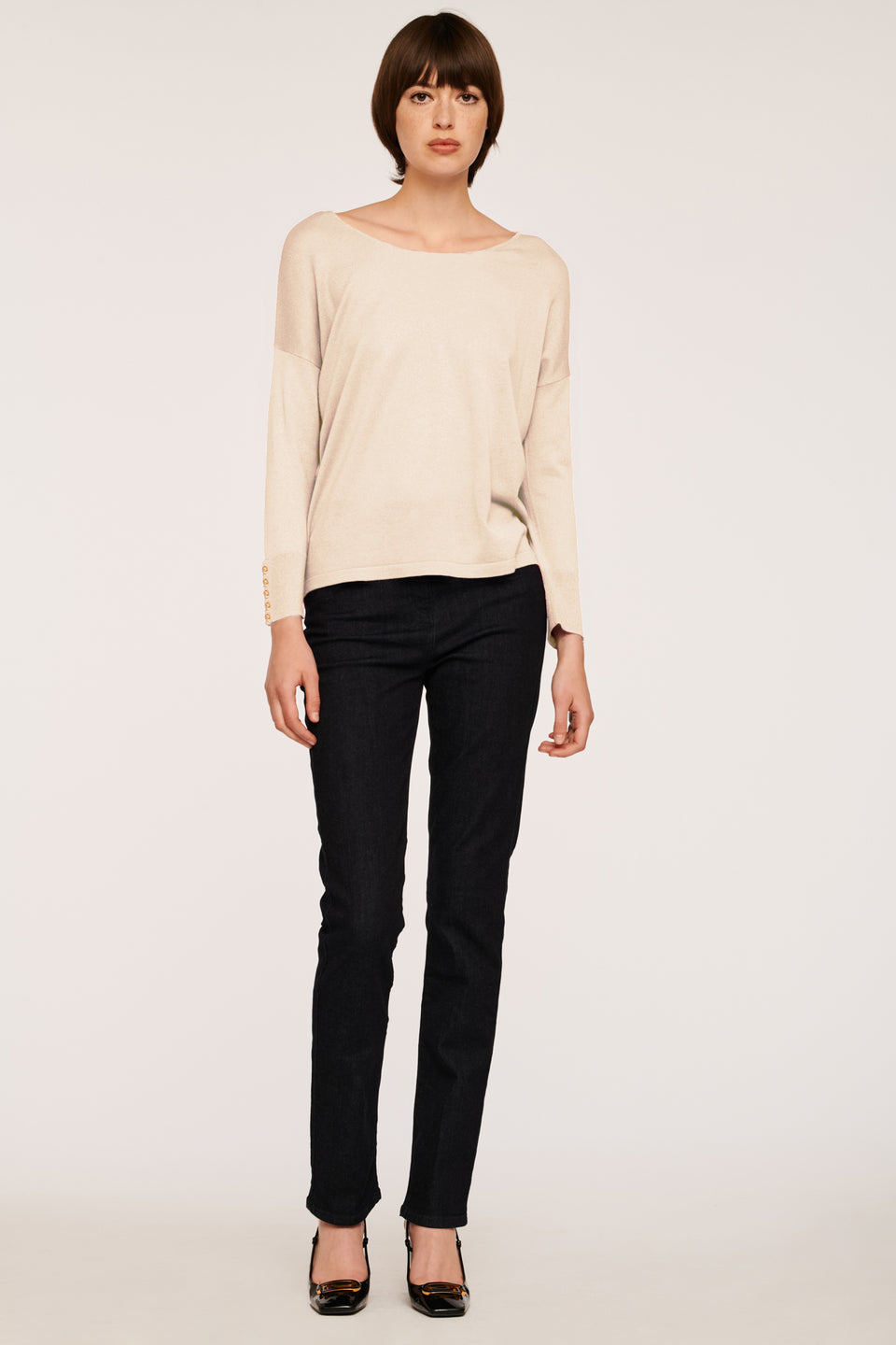 Pull col rond soie et cachemire