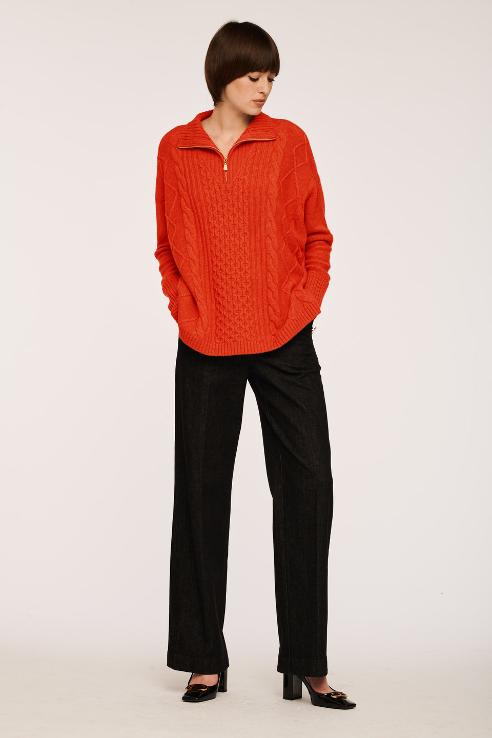 Pull en maille torsadée