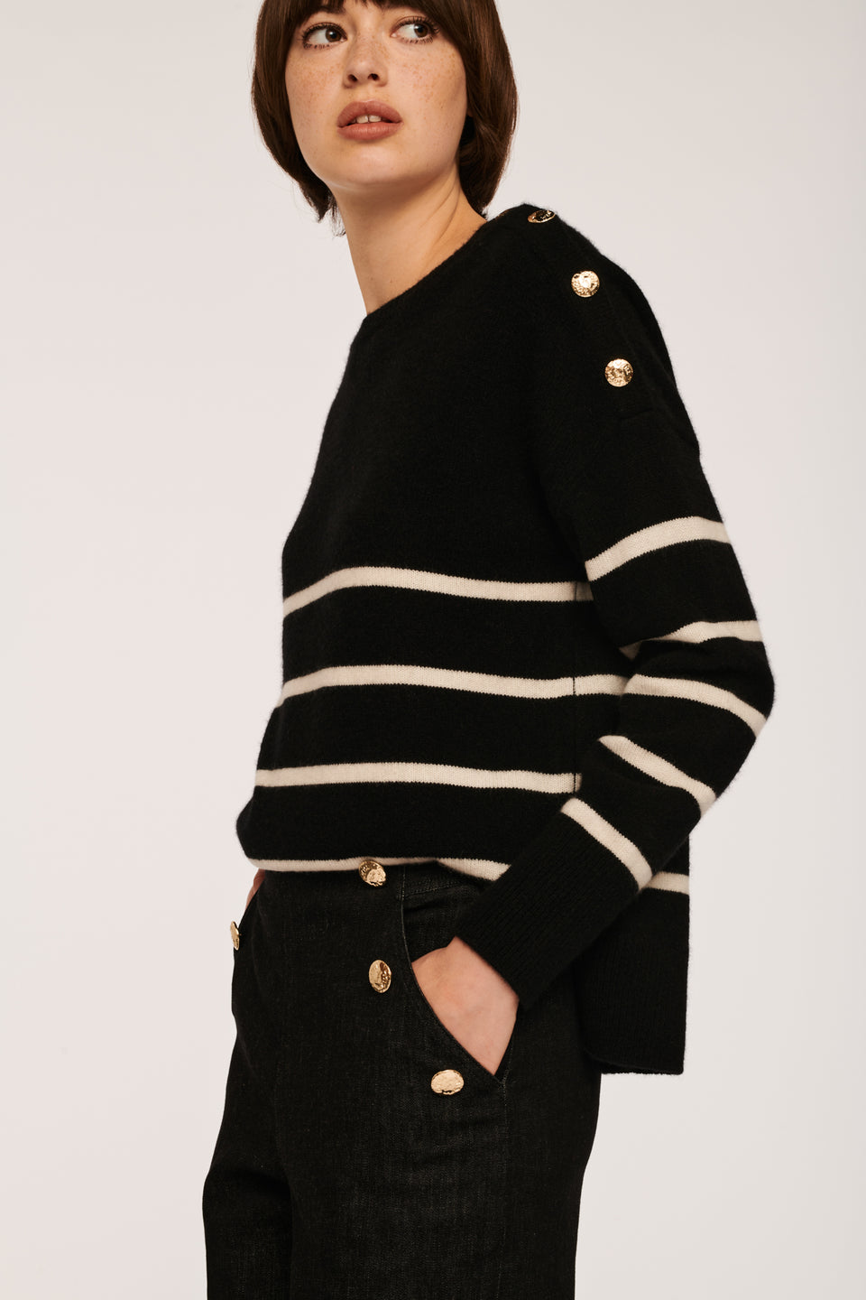 Pull marinière manches longues