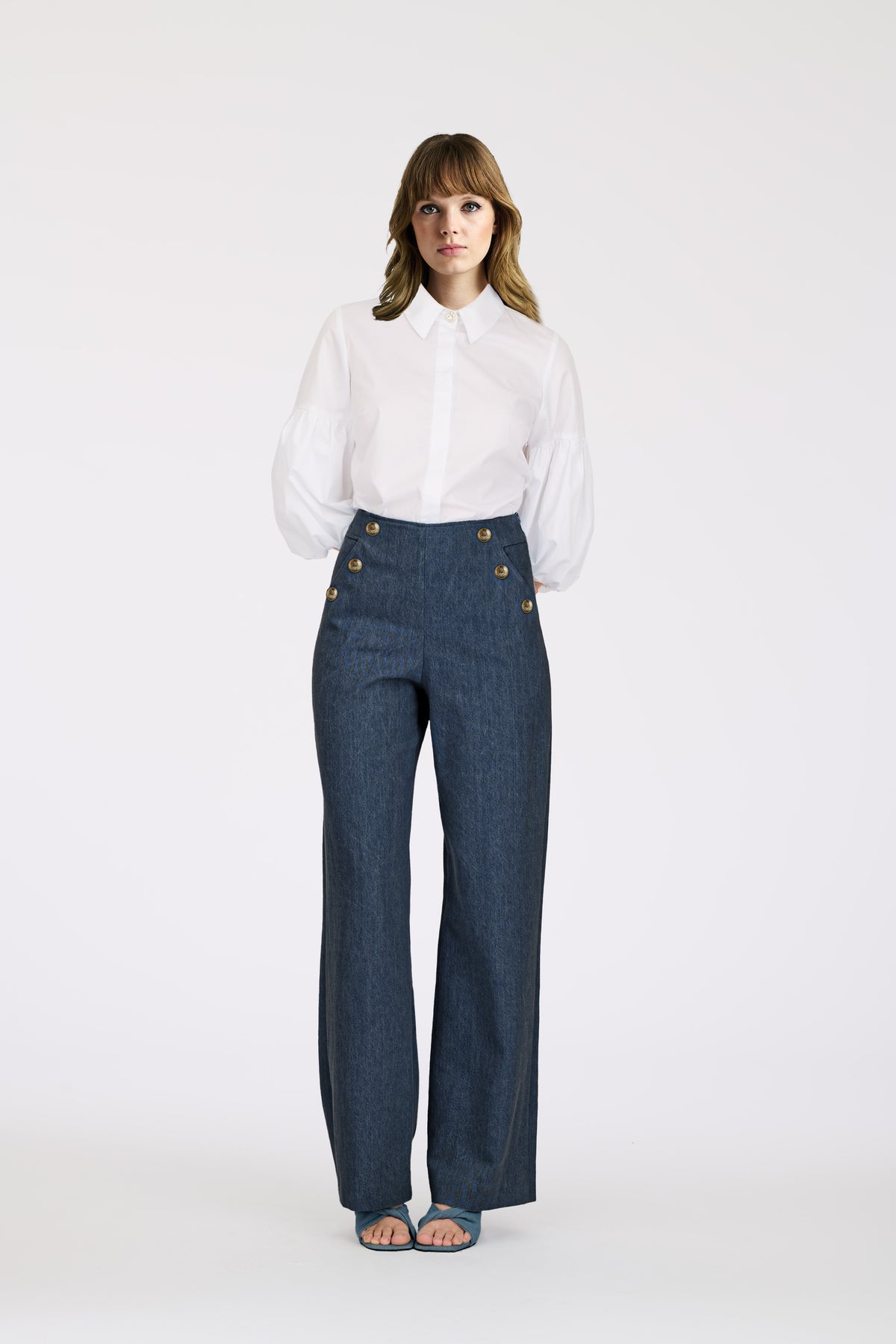 Chemise à manches bouffantes