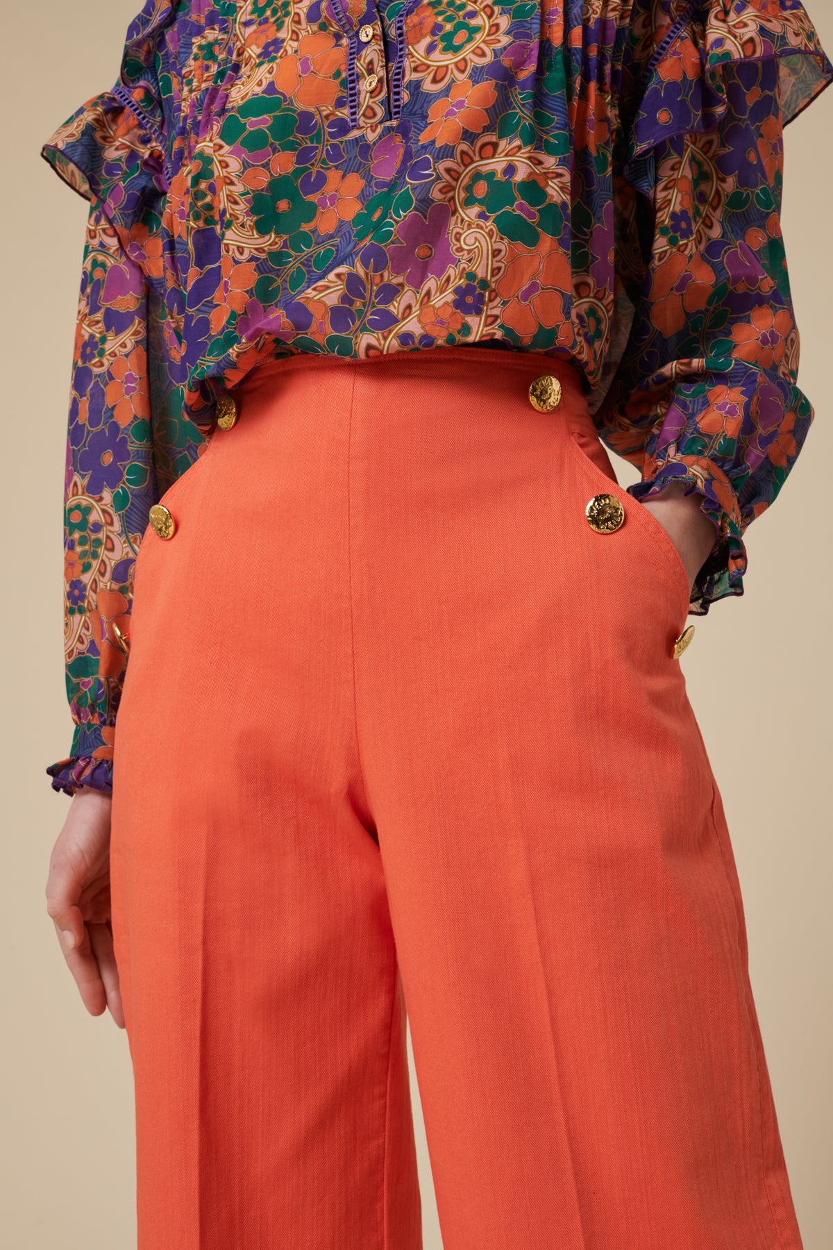 Pantalon jean à pont