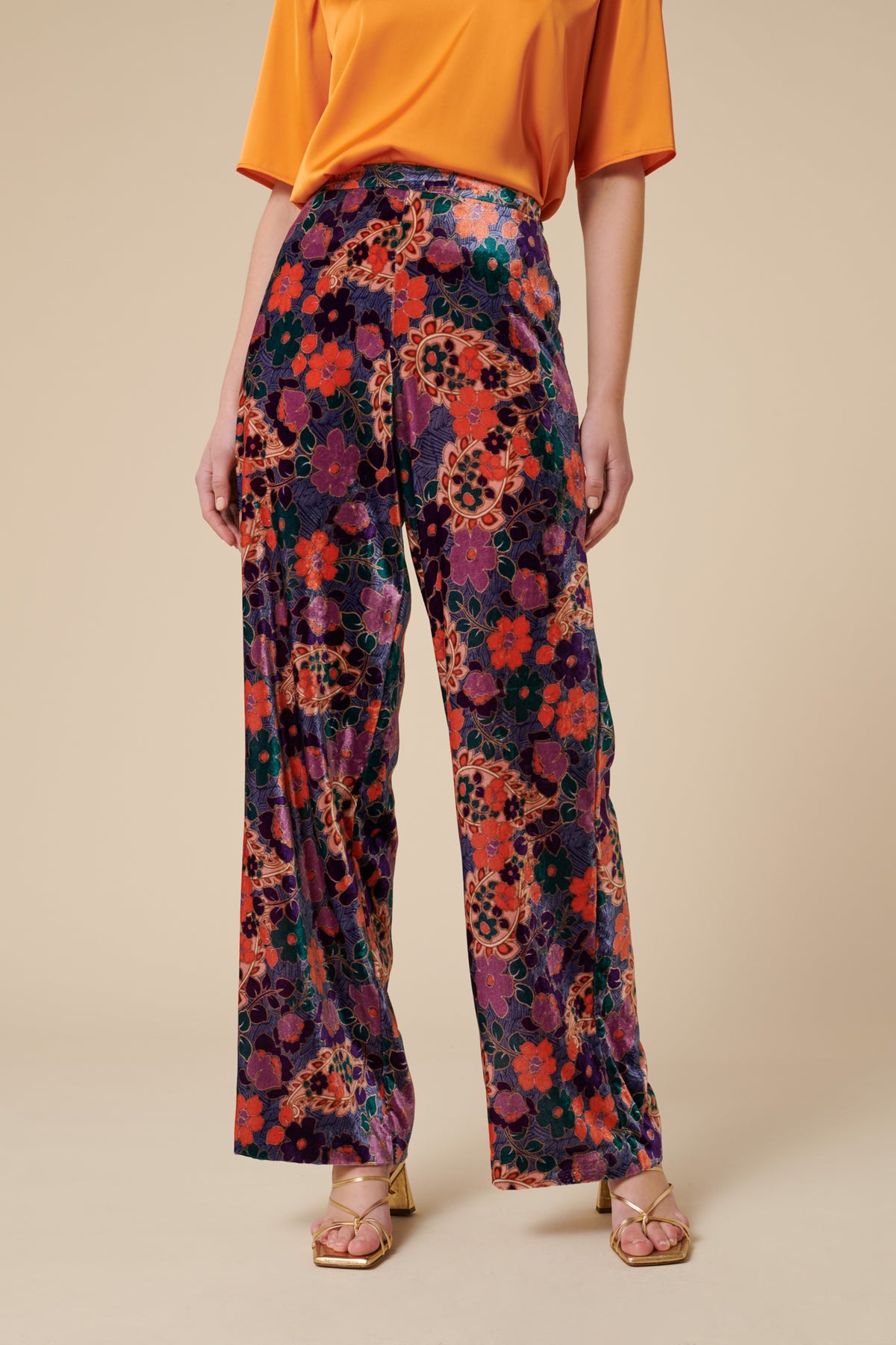 Pantalon en velours imprimé