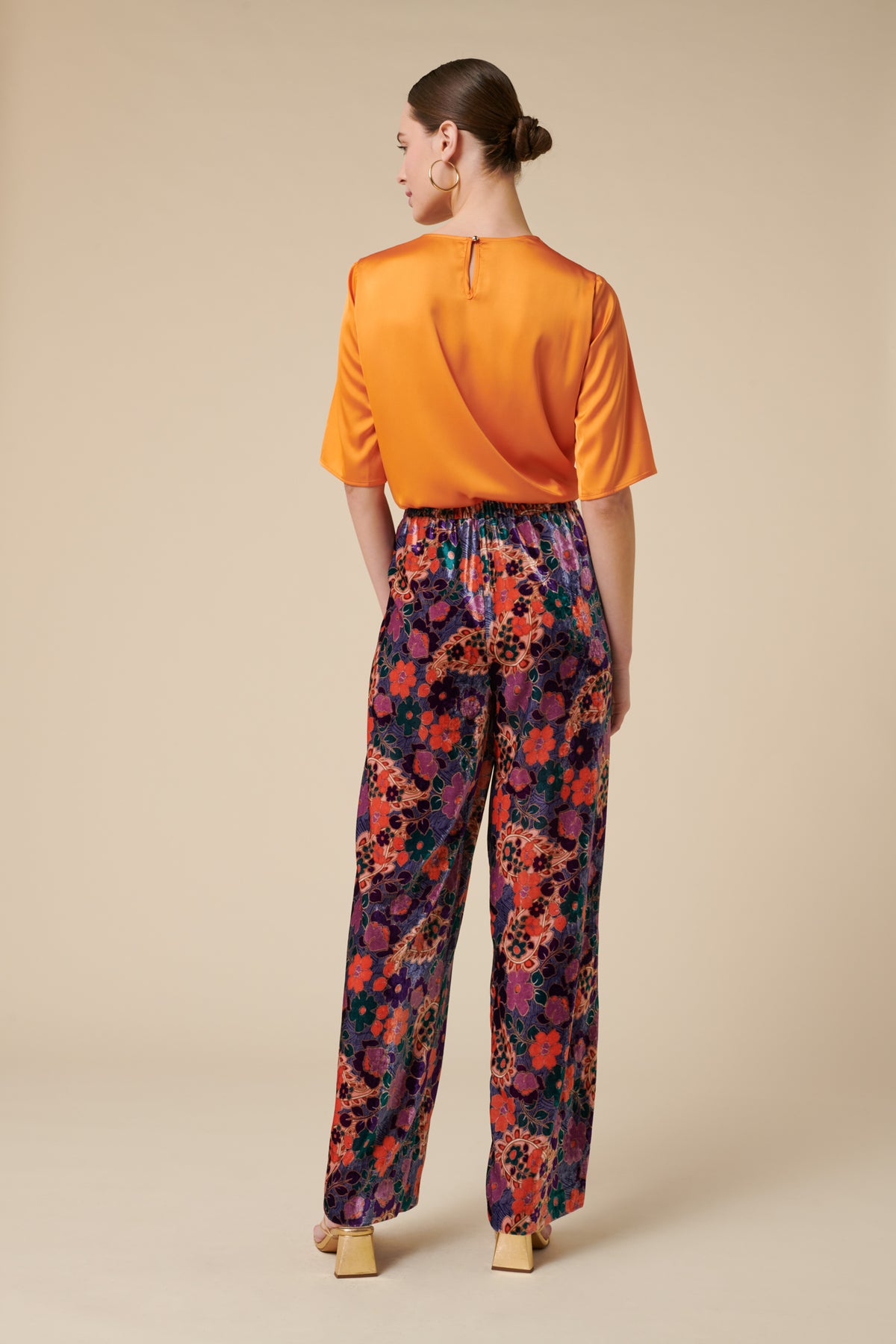 Pantalon en velours imprimé
