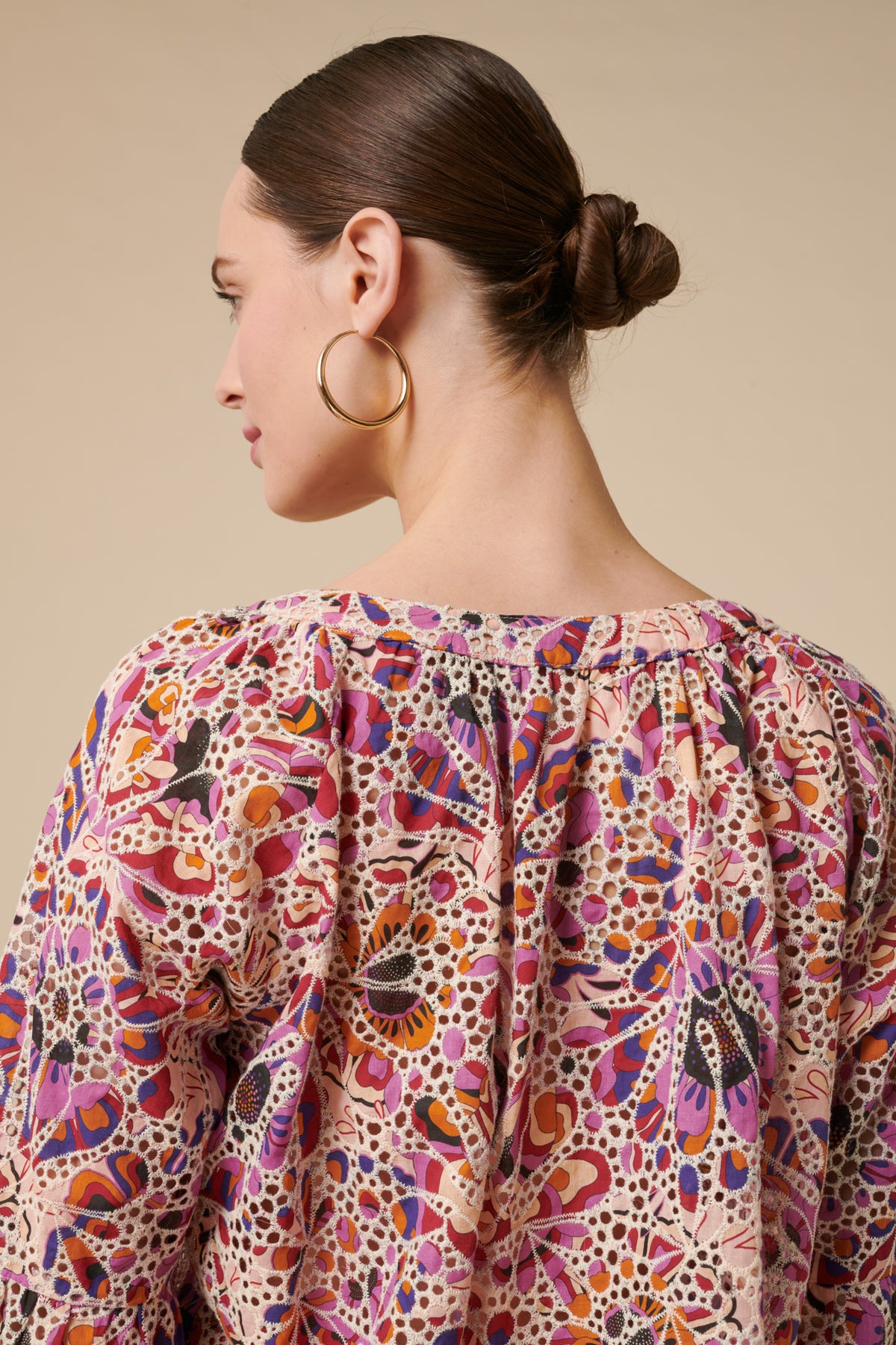 Blouse imprimée en broderie anglaise