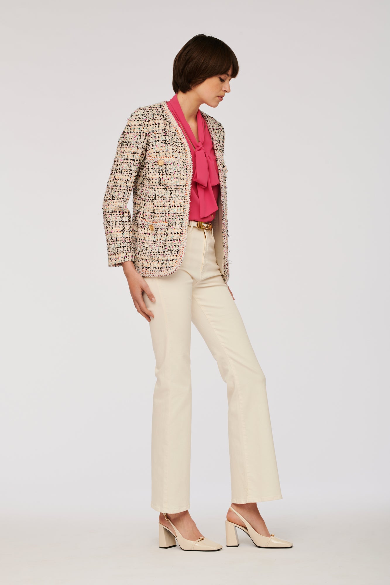 Multicoloured tweed jacket