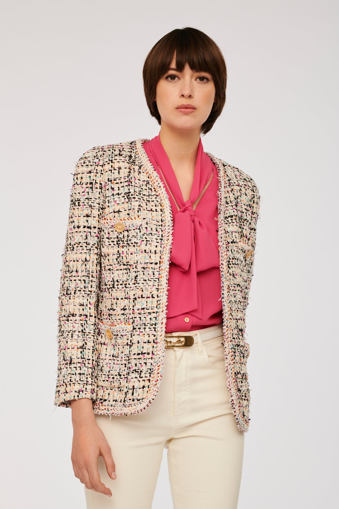 Multicoloured tweed jacket