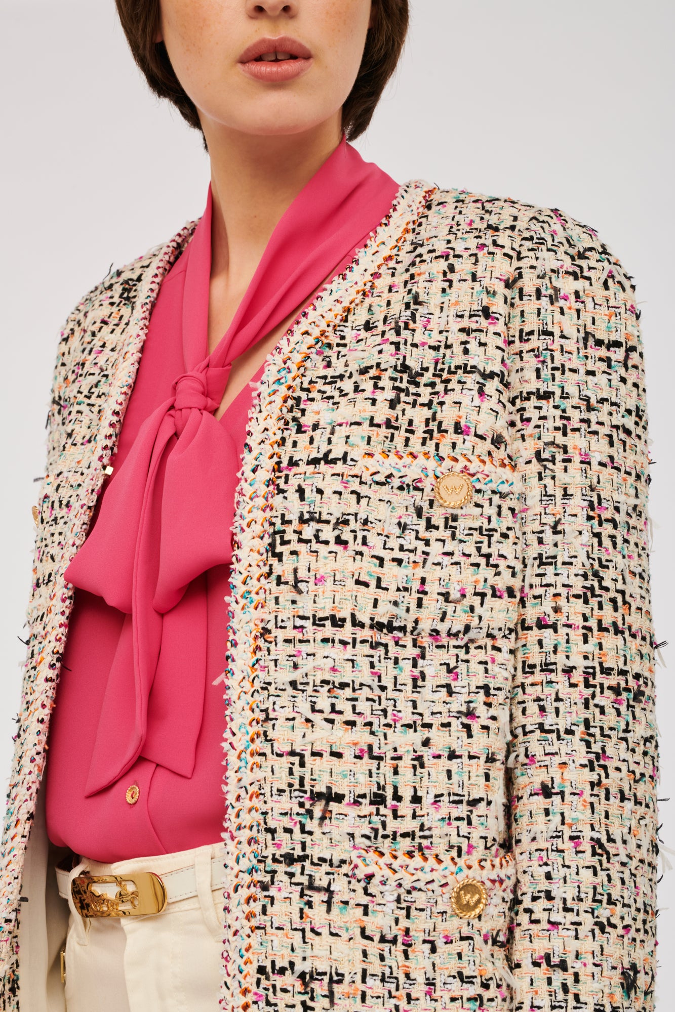 Multicoloured tweed jacket