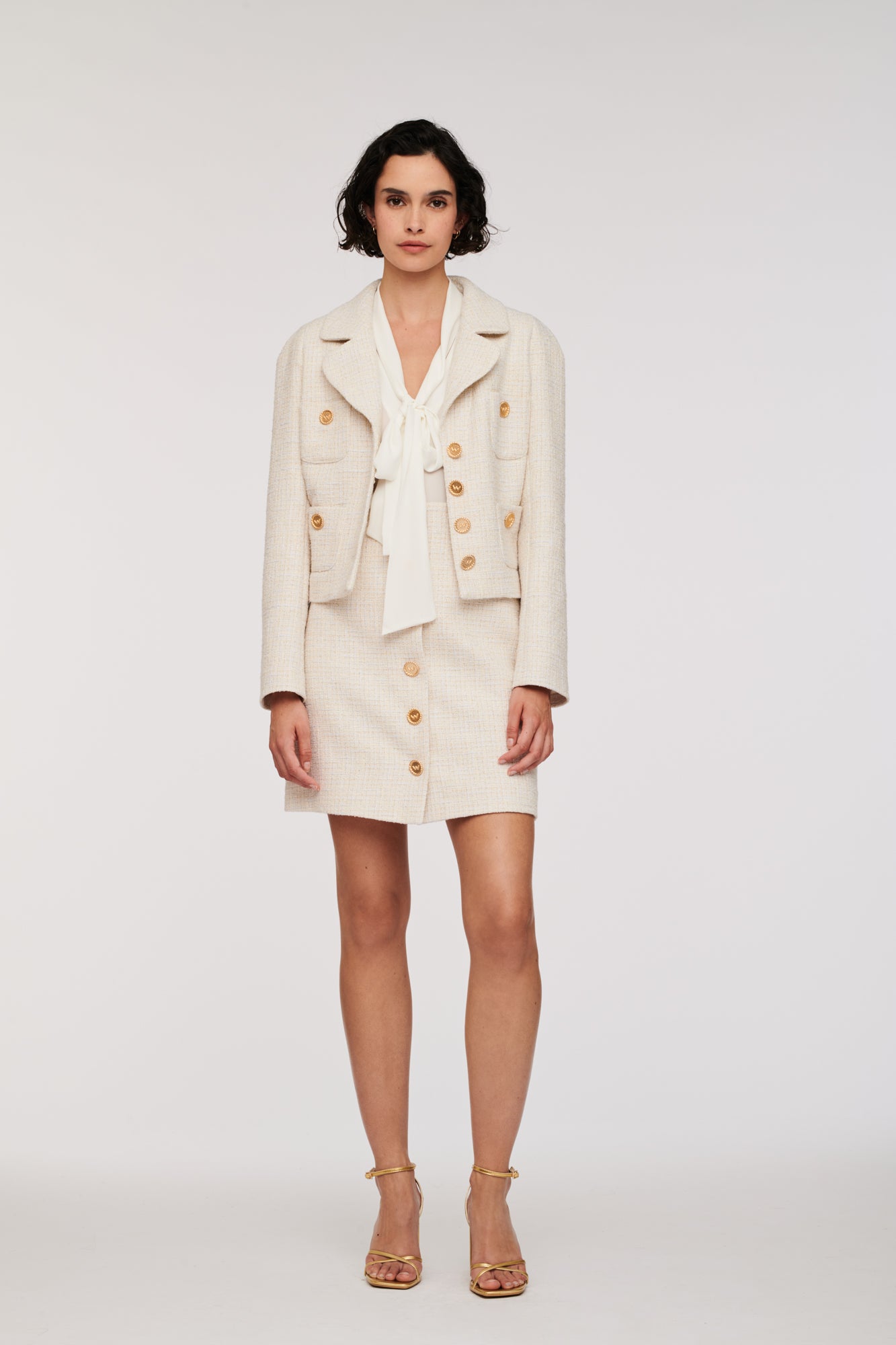 Veste courte en tweed irisé