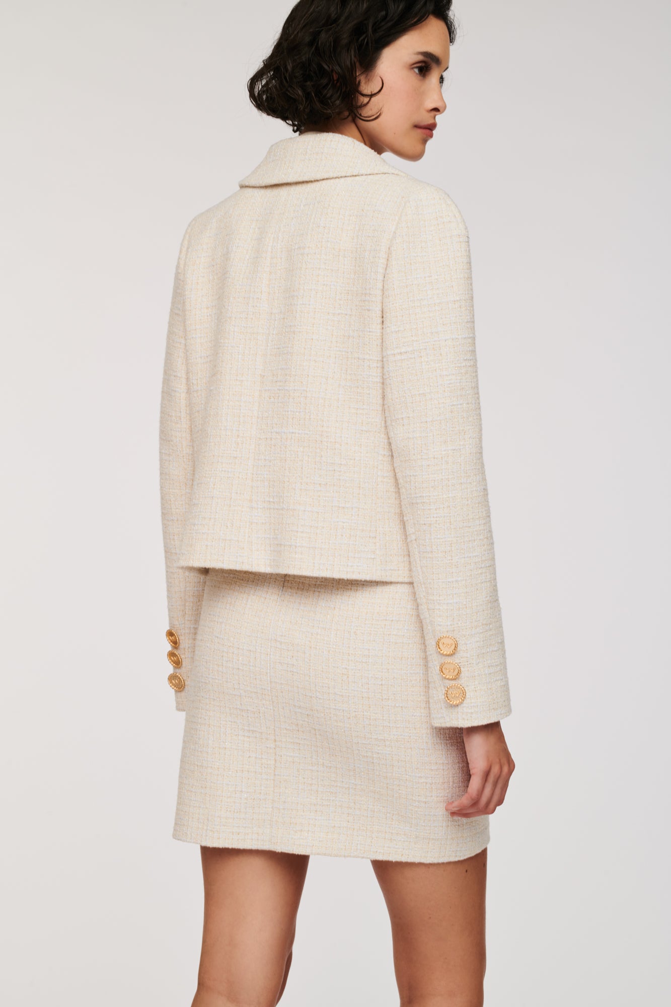 Veste courte en tweed irisé