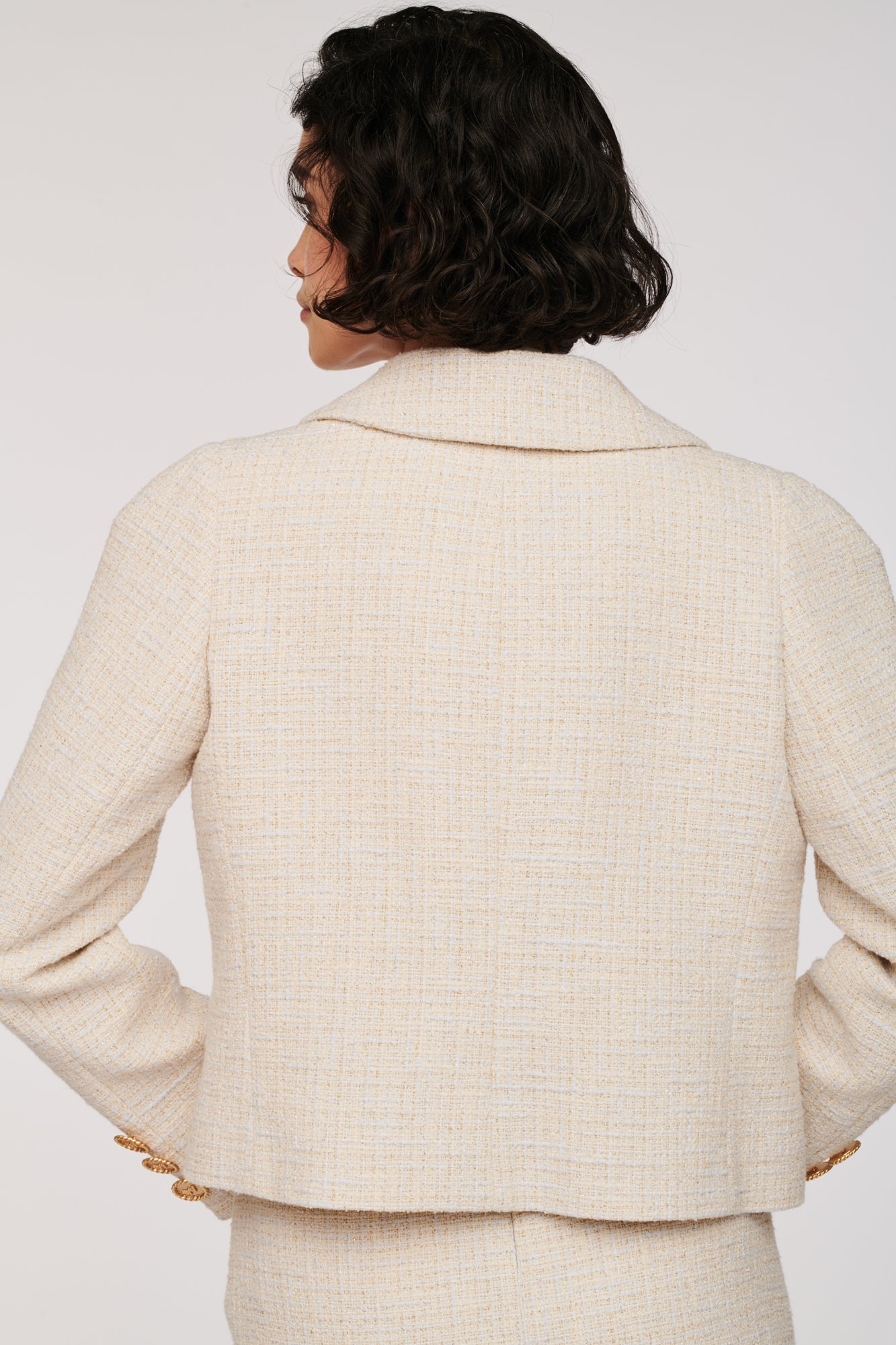 Veste courte en tweed irisé