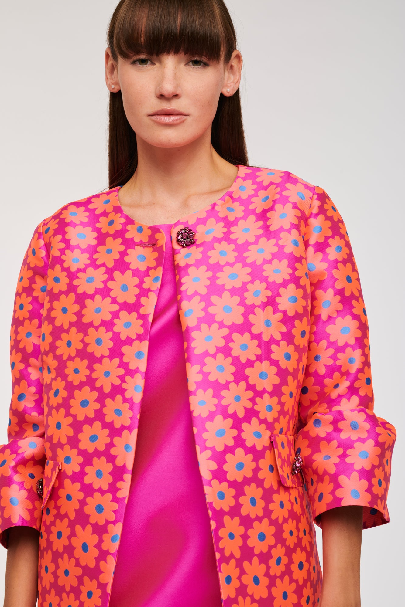 Long decorative jacquard jacket