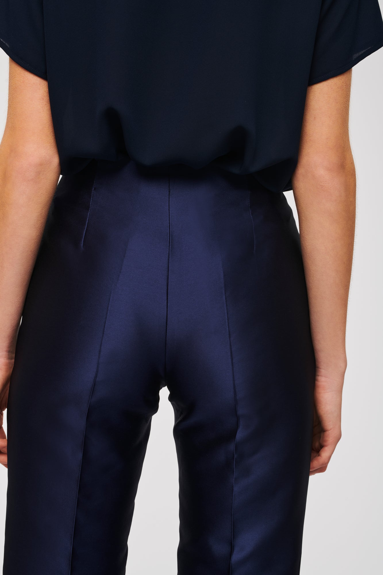 Straight-leg taffeta trousers 